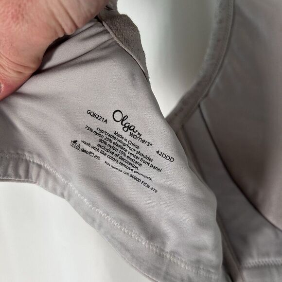 Olga Warner's Bra Women's 42DDD Purple Wireless Straps Hook Eye - Picture 3 of 5